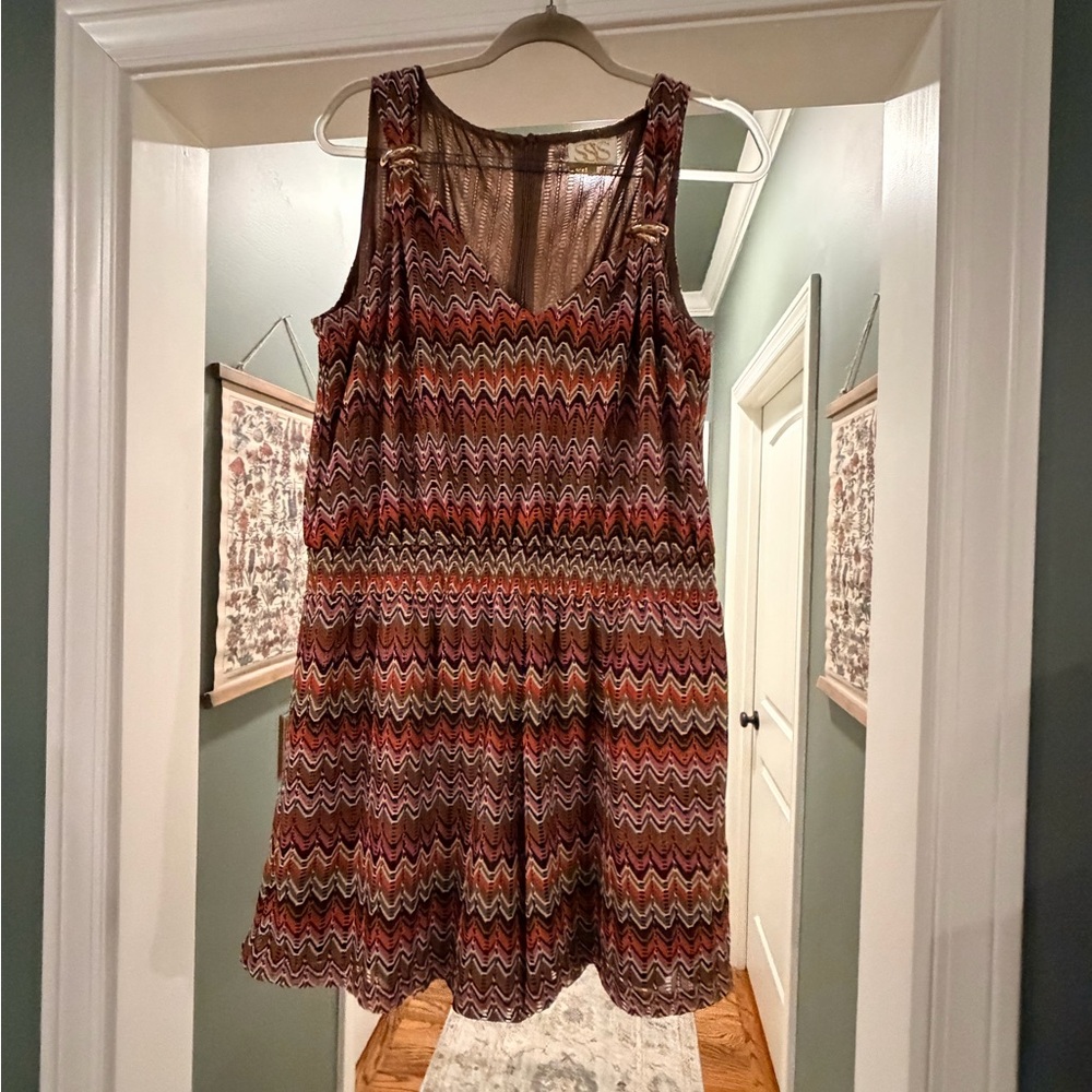 Vibrant Chevron Patterned Jumpsuit - image 1